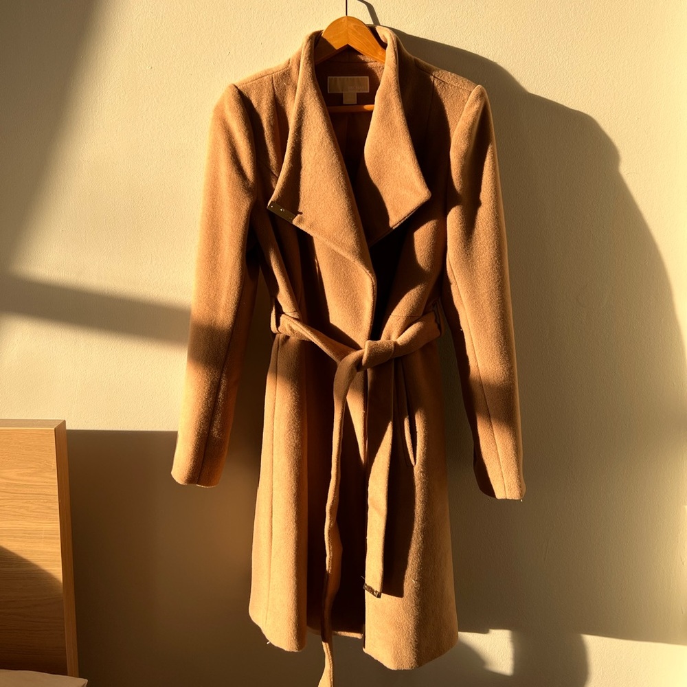 Michael Kors Wool Blend Belted Walker Coat